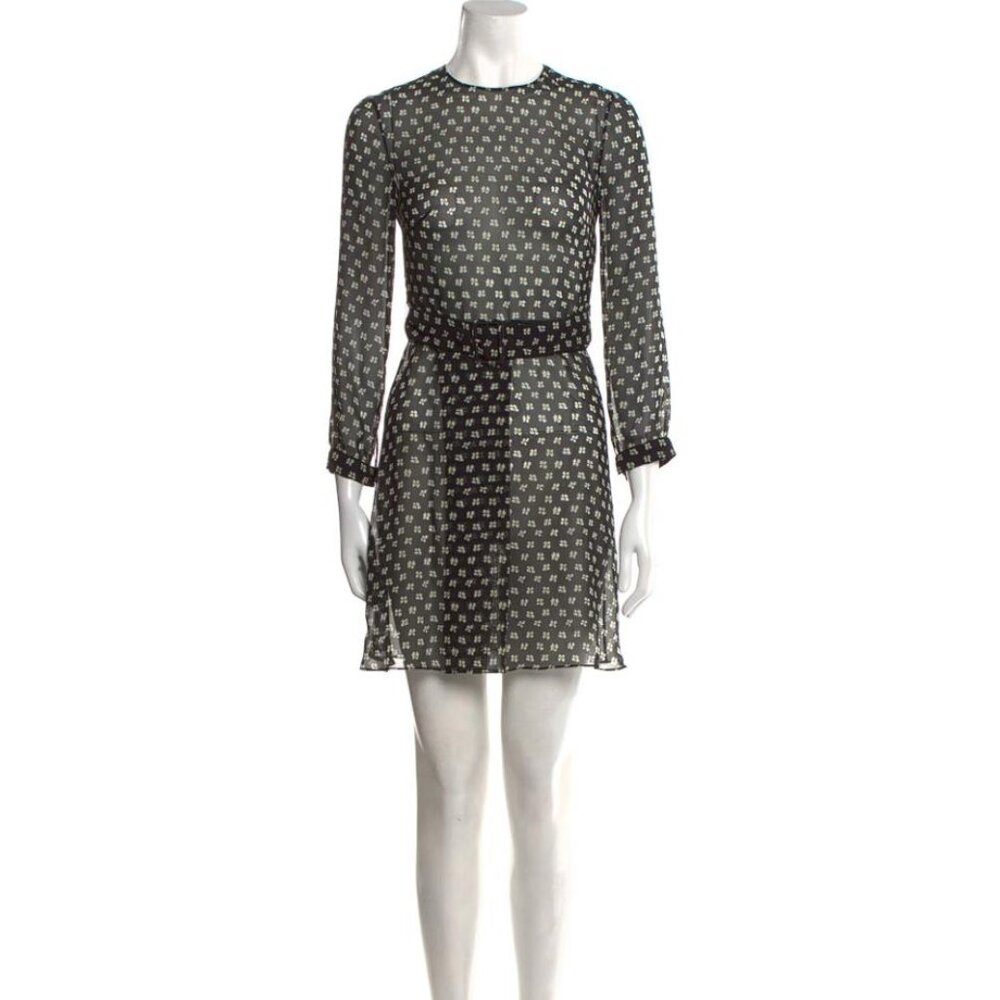 CHRISTIAN DIOR Women's Floral Long Sleeve Silk Dress Size 12
